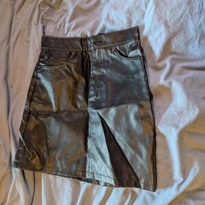 Divided Black Faux Leather Skirt
